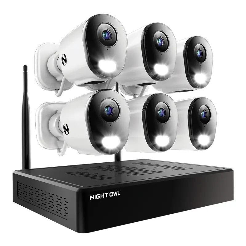 10-Channel 4K Wi-Fi Nvr Bundle With 1Tb Storage And 6 Wireless 2K Deterrence Cameras Featuring Two-Way Audio 1