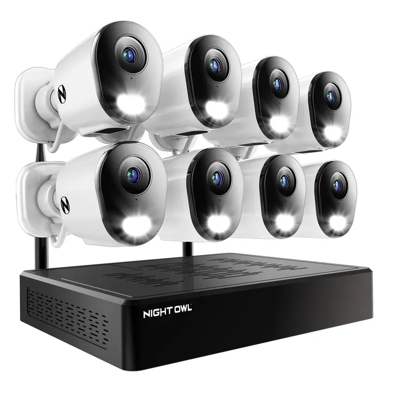 10-Channel 4K Wi-Fi Nvr Security Kit With 1Tb Hdd And 8 Wi-Fi Ip 2K Deterrence Cameras Featuring 2-Way Audio 1