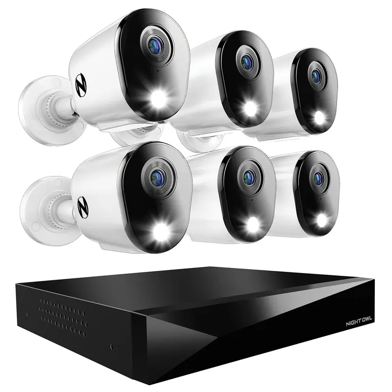 12-Channel 2K Dvr Security Kit With 1Tb Hdd & 6 Wired Deterrence Cameras Featuring 2-Way Audio 1