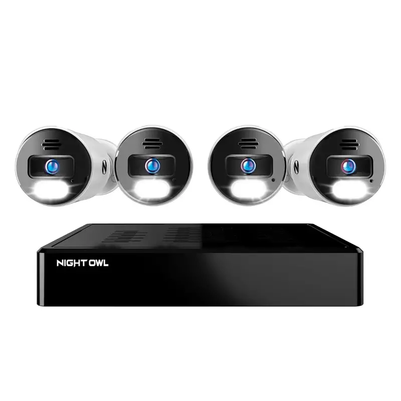 12-Channel 4K Wi-Fi Nvr System – 2Tb Hdd + 4 Wired Ip Spotlight Cameras With Audio Alerts & Siren 1