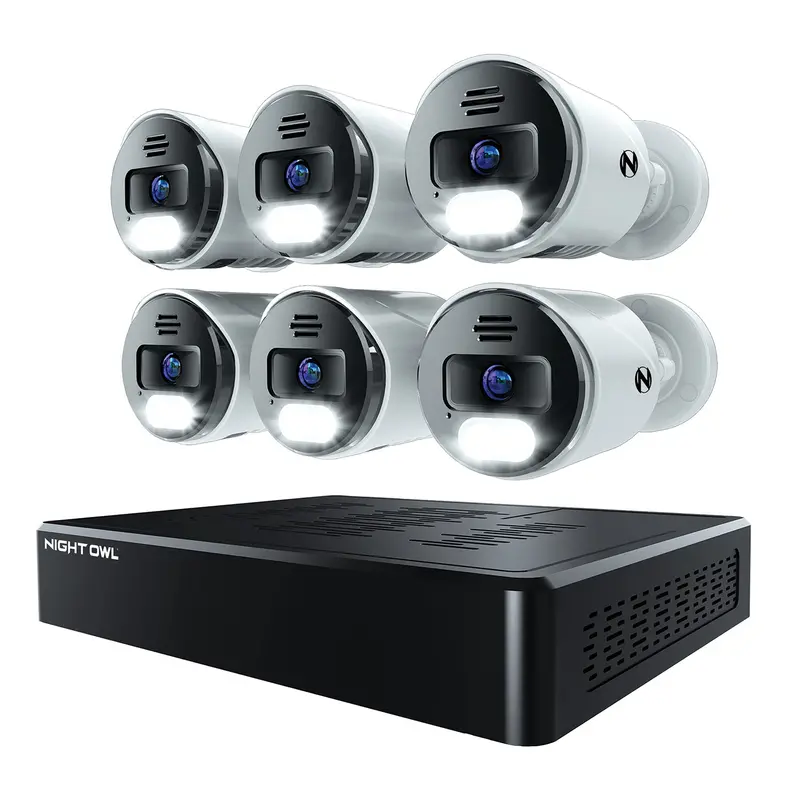 12-Channel Poe Nvr Kit With 2Tb Storage And 6 Wired 4K Deterrence Ip Cameras 1
