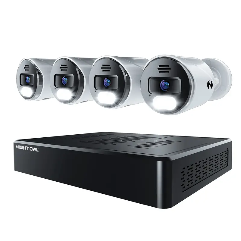 12-Channel Poe Nvr System With 2Tb Hdd And 4 Wired 4K Deterrence Ip Cameras 1