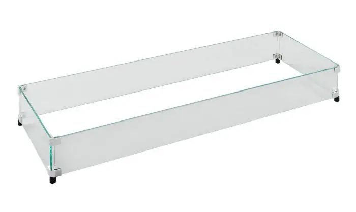 12X42-Inch Linear Glass Wind Guard – Sleek Fire Pit Windscreen By The Outdoor Greatroom Company 1