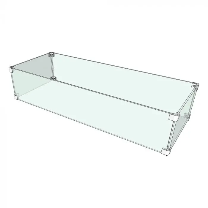 14" X 28" X 8" Tempered Glass Wind Guard For Rectangular Fire Pits (Opt-Wg-2814) 1