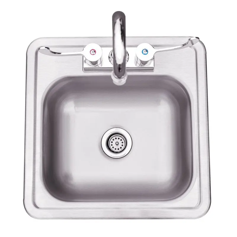 15-Inch Drop-In Stainless Sink With Dual-Temp Faucet 1