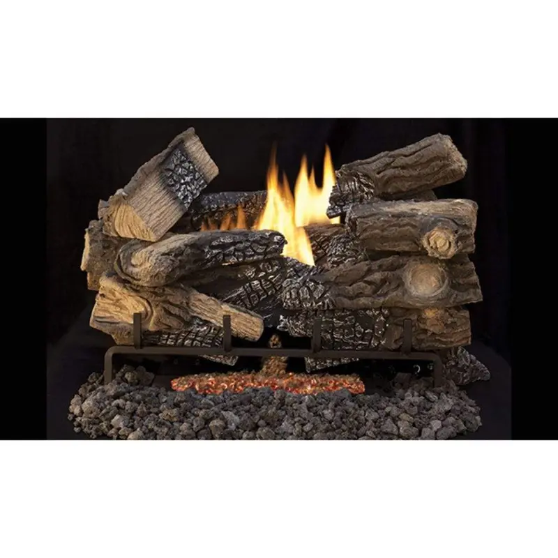 18-Inch Massive Mixed Oak Triple-Flame Ceramic Log Set – Realistic Ember Effect - Superior Ltf18Mm 1