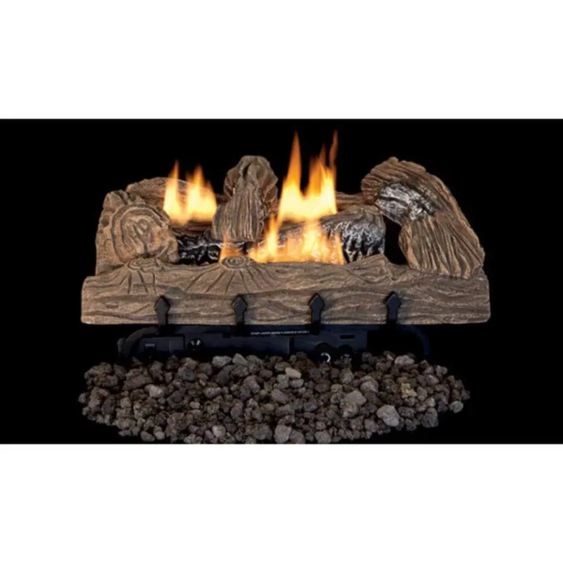 18-Inch Townsend Bark Double-Flame Ceramic Fiber Log Set – Textured Timber Aesthetic - Superior Lvd18Tb 1