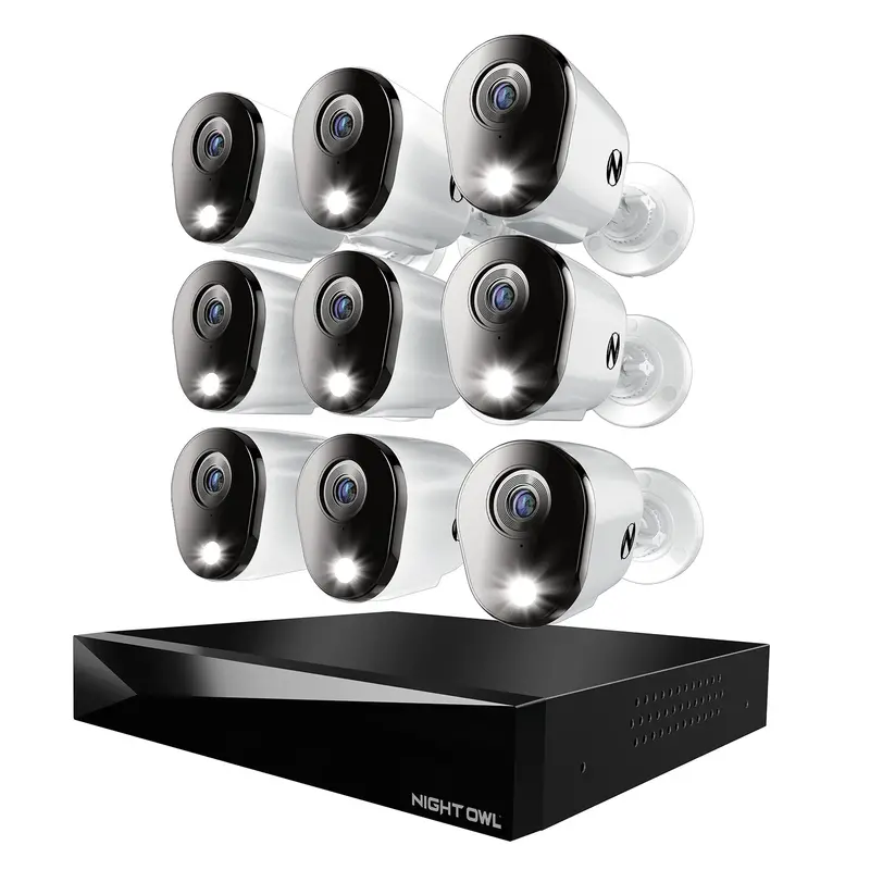 20-Channel 4K Dvr Security Kit With 2Tb Hdd And 9 Wired Deterrence Cameras With Two-Way Audio 1