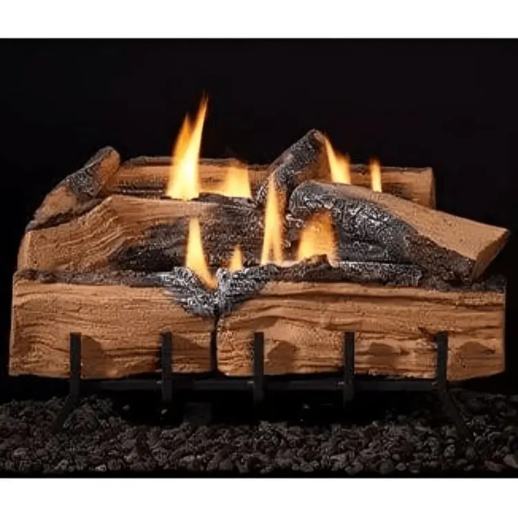 24-Inch Mezmer Split Gas Log Set For Lumonessen Outdoor Fireplaces 1