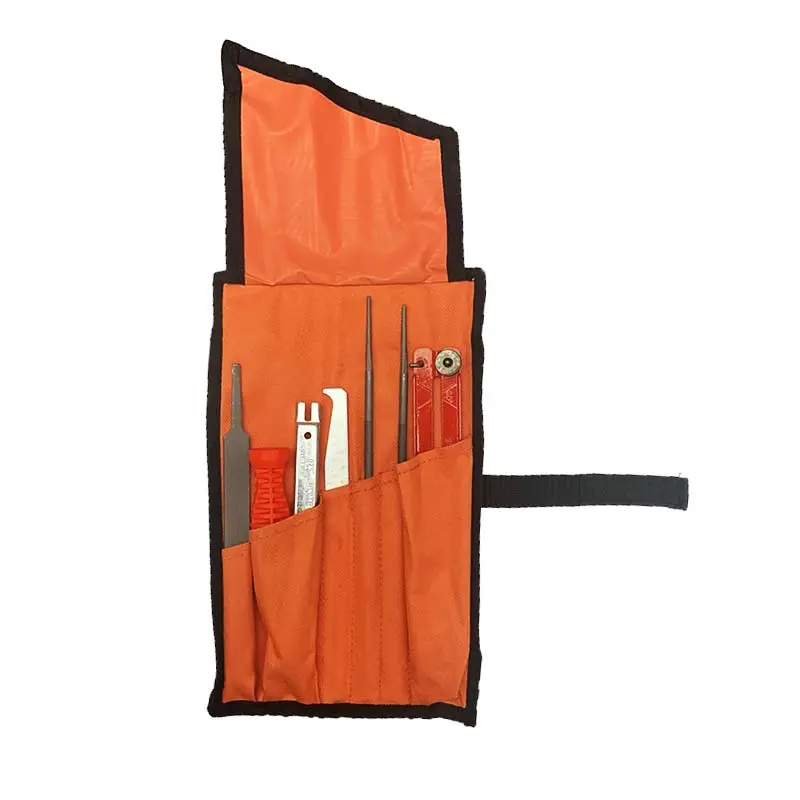 3/8" Low-Profile Chainsaw Sharpening Kit – 5/32" Files, Pouch, Handle, And Guide 1