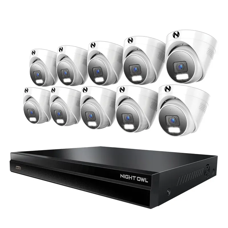 32-Channel 12Mp Nvr With 16Tb Hdd, 10 Wired Ip Dome Deterrence Cameras & 2-Way Audio 1