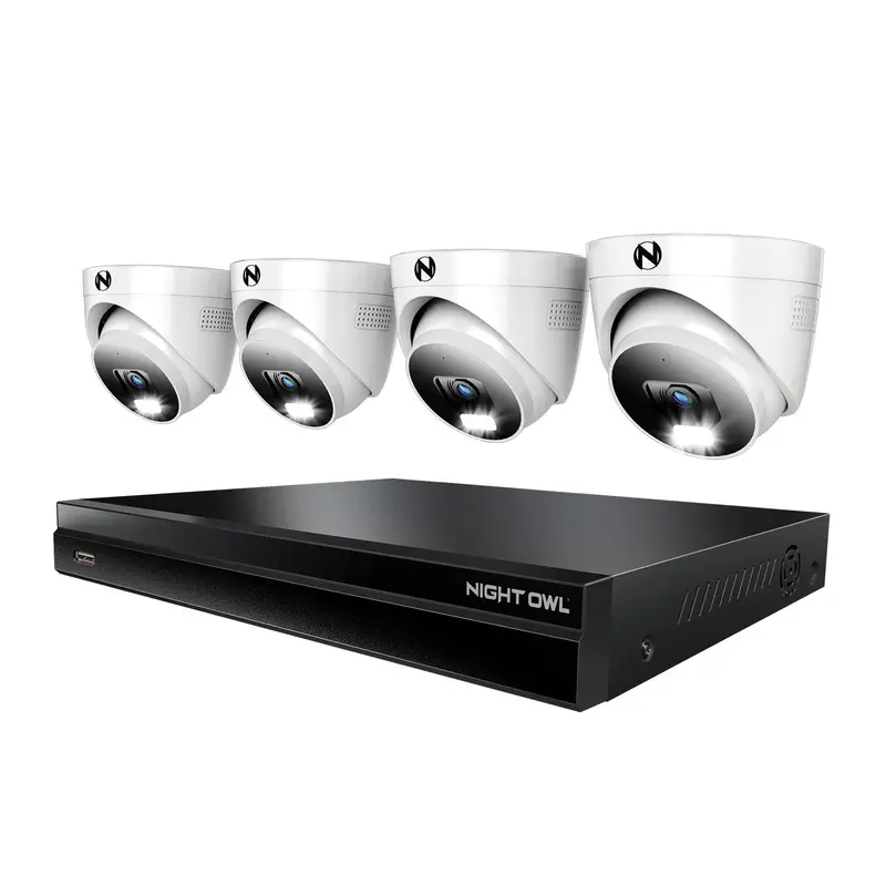 32-Channel 12Mp Nvr With 4Tb Hdd And 4 Wired 4K Ip Dome Deterrence Cameras 1