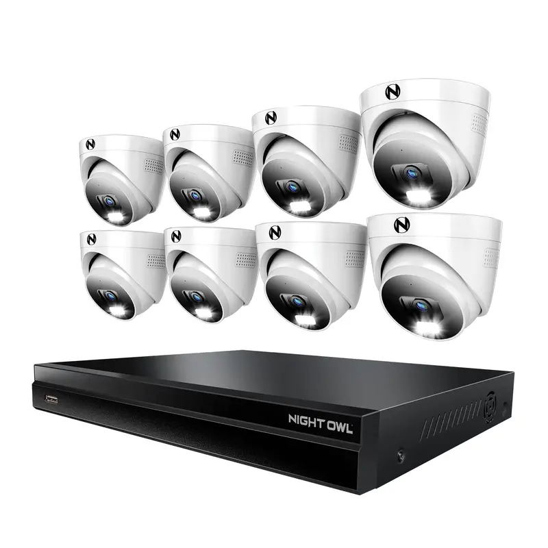 32-Channel 12Mp Nvr With 8Tb Hdd And 8 Wired 4K Ip Dome Deterrence Cameras 1
