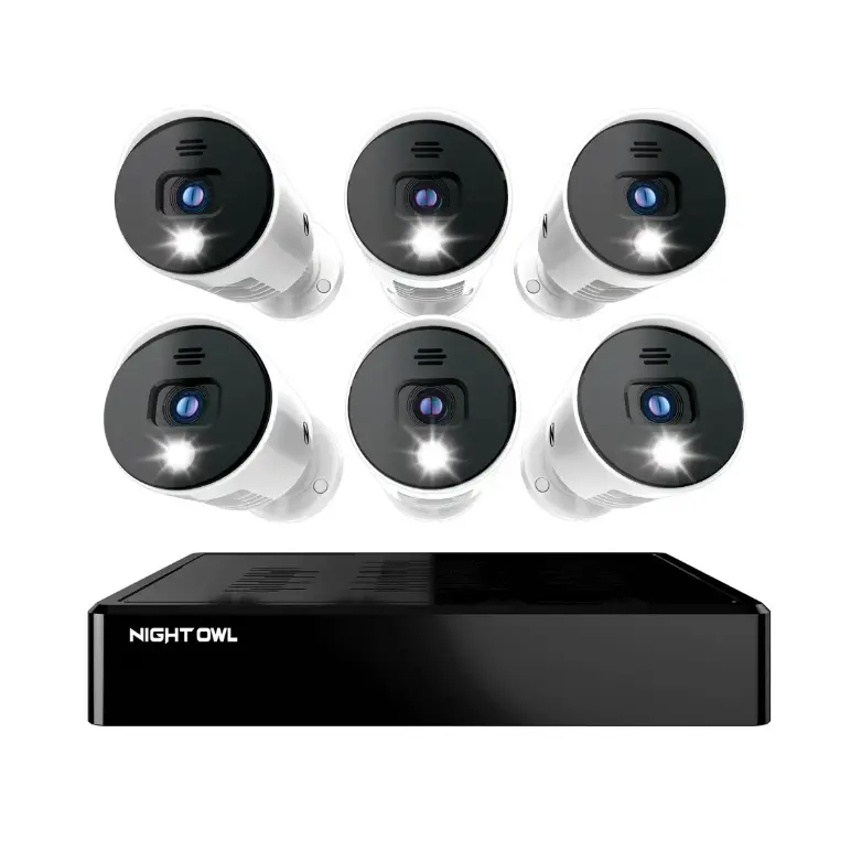 8-Channel Bluetooth Dvr With 1Tb Hdd And 6 Wired 1080P Spotlight Cameras Featuring Audio Alerts & Siren 1