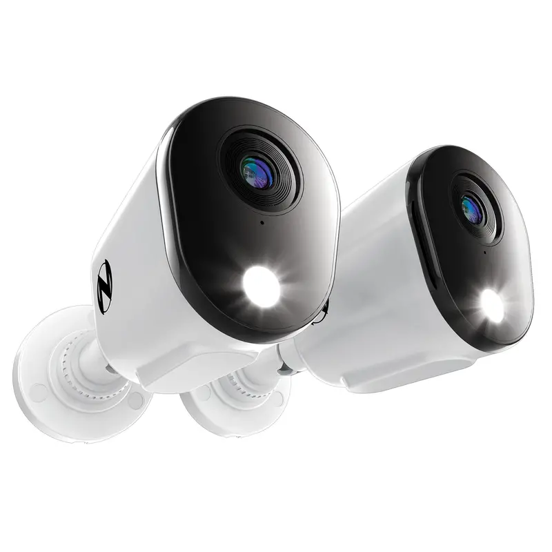 Add-On 2K Wired Deterrence Cameras With 2-Way Audio – 2-Pack (White) 1