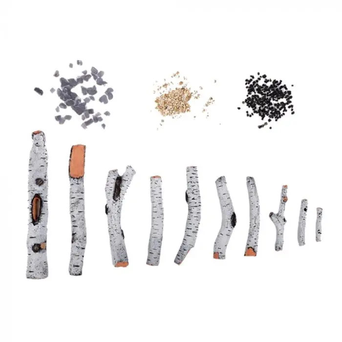 Amantii 10-Piece Birch Log Set With Media Kit – Design-Media-Birch-10Pce 1