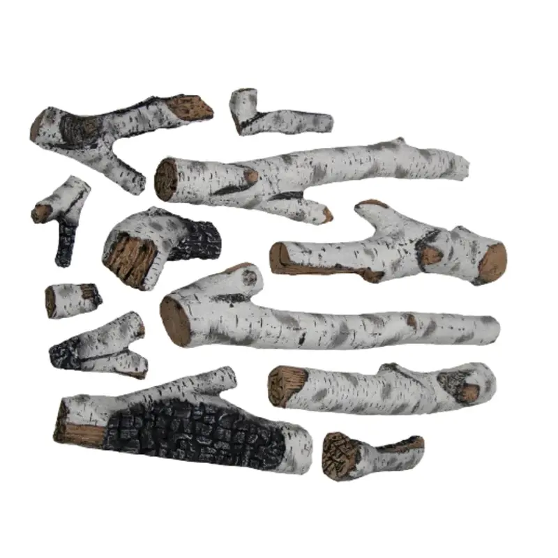 Amantii 12-Piece Large Birch Log Set With Deluxe Media Kit – Design-Media-Birch-12Pcelarge 1