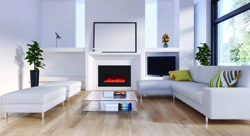 Amantii 26-Inch Compact Insert Electric Fireplace With Black Glass Surround 1