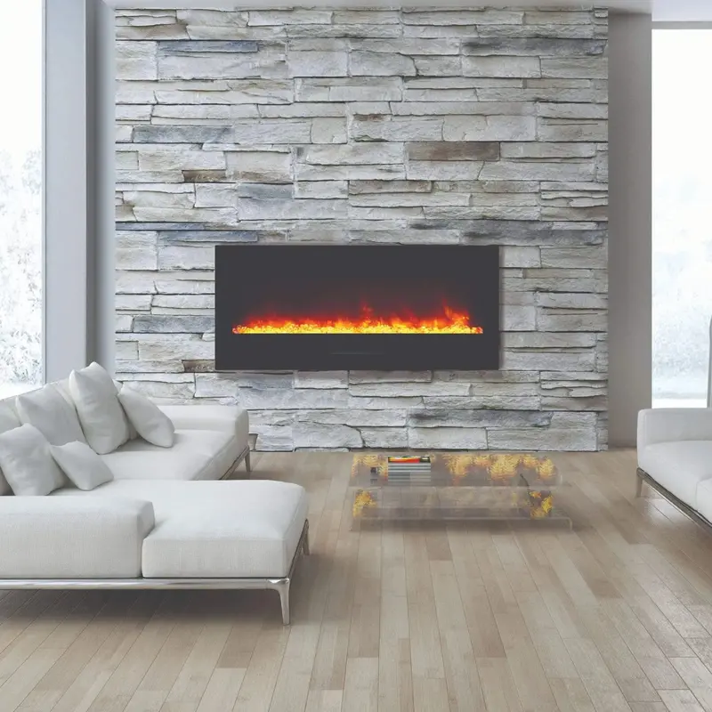 Amantii 50-Inch Glass-Front Wall-Mount Or Flush-Mount Electric Fireplace (Wm-Fm-50-Bg-Nolog) 1