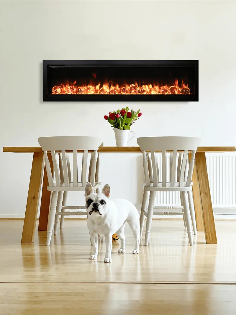 Amantii Symmetry Bespoke 74-Inch Electric Fireplace – Adjustable Flame & Heat In Minimalist Frame 1