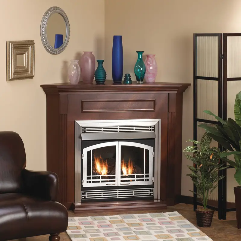 American Hearth 26-Inch Corner Mantel With Base – Cherry Finish (Embc11Sc) 1