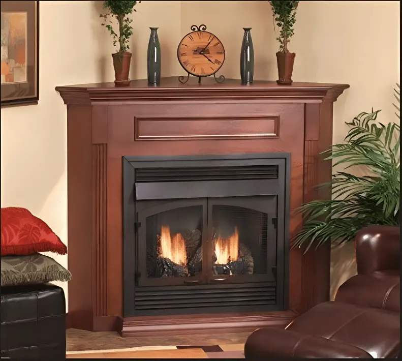American Hearth 26-Inch Corner Mantel With Base – Oak Finish (Embc11So) 1