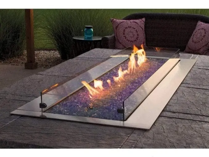 American Hearth Ol60Tp18 Carol Rose 60-Inch Led Linear Fire Pit With Multicolor Lighting 1