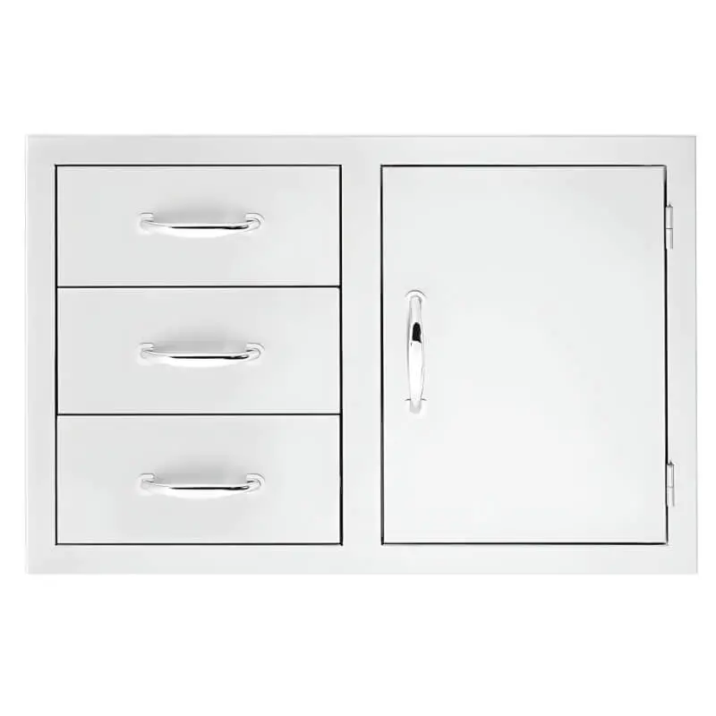 American Made Grills 33-Inch 3-Drawer Pantry Combo With Hidden-Hinge Access Panel (Dc3-33) 1
