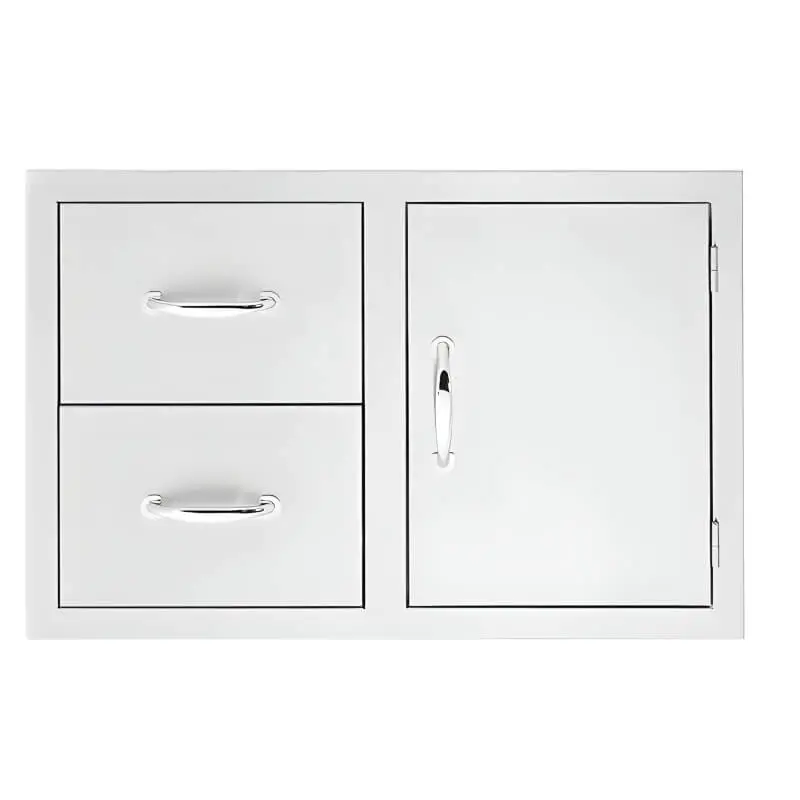 American Made Grills Dc2-30 – 30-Inch 2-Drawer & Access Door Cabinet With Hidden-Hinge Construction 1