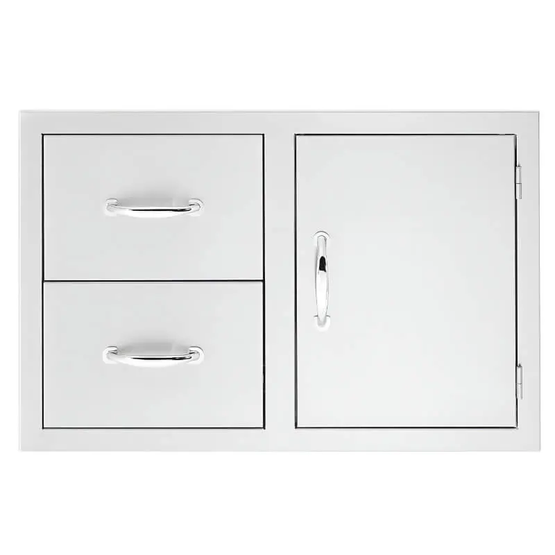 American Made Grills Dc2-33M – 33" Masonry-Framed 2-Drawer & Access Door Cabinet With Concealed Hinges 1