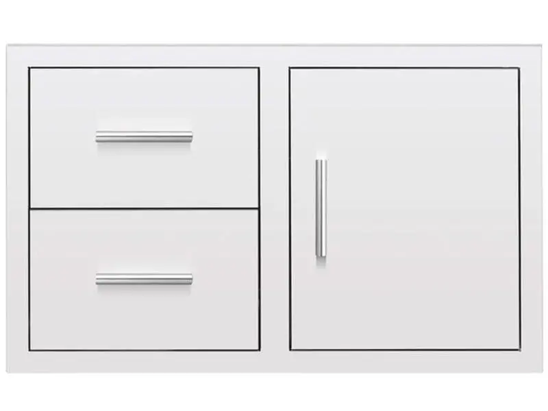 American Made Grills Dc2-36 – 36-Inch 2-Drawer & Access Panel Cabinet With Integrated Hidden-Hinge Design 1