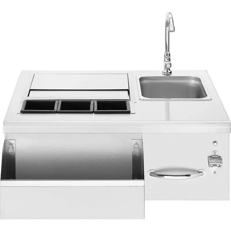 Amg 30-Inch Lighted Beverage & Prep Station – Stainless Steel Ssbc-30L 1