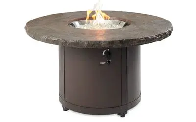 Beacon 48-Inch Chat-Height Gas Fire Pit Table In Marbleized Noche – The Outdoor Greatroom Company Bc-20-Mnb 1