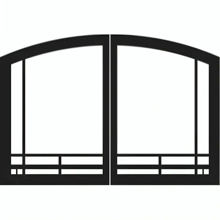 Breckenridge Deluxe 32-Inch Mission Arch Fireplace Door Set In Black – Empire White Mountain Hearth 1