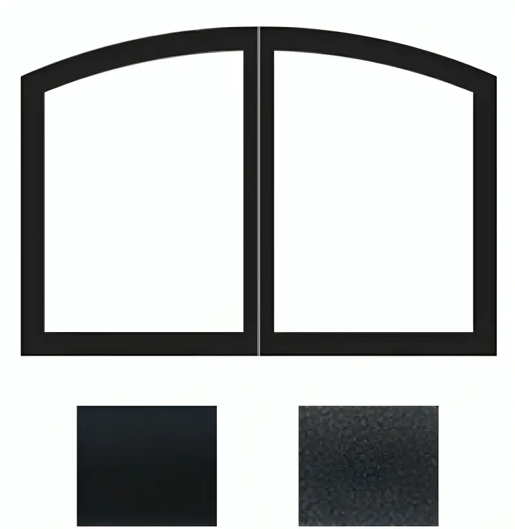 Breckenridge Deluxe 36-Inch Arch Fireplace Door Set In Black – Empire White Mountain Hearth Vfr36Scbl 1