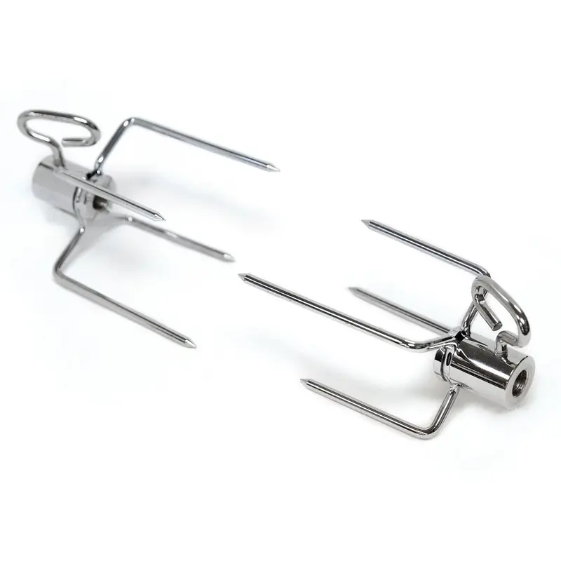 Broil King Heavy-Duty Stainless Steel Rotisserie Forks – 2-Pack (Model 50502) 1