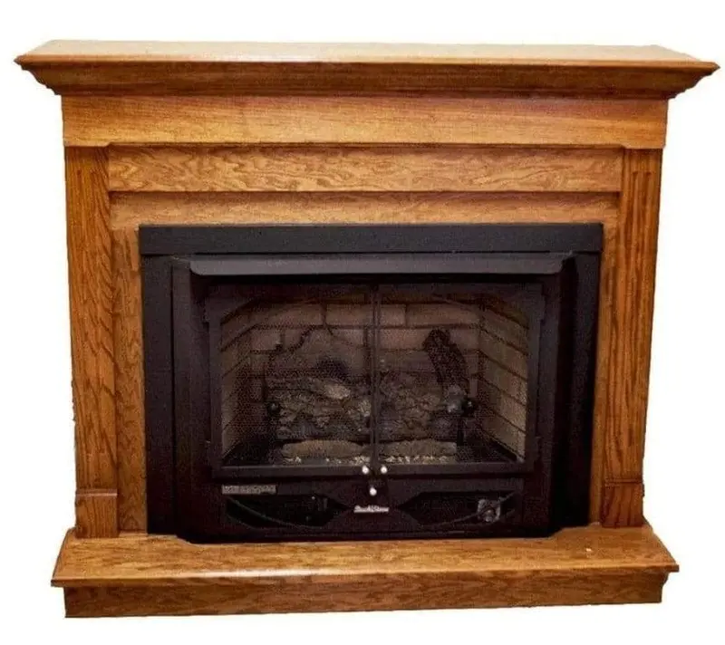 Buck Stove Pa Kdm34329Hc 53-Inch Light Oak Corner Contemporary Mantel 1