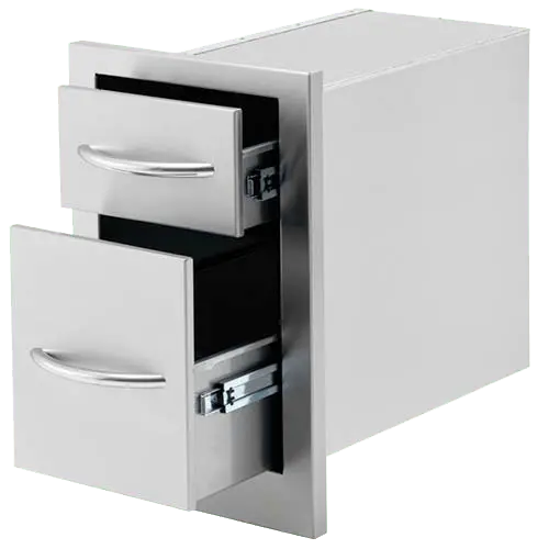 Cal Flame Deep 2-Drawer Storage Unit – Spacious Outdoor Kitchen Cabinet Bbq07868P 1