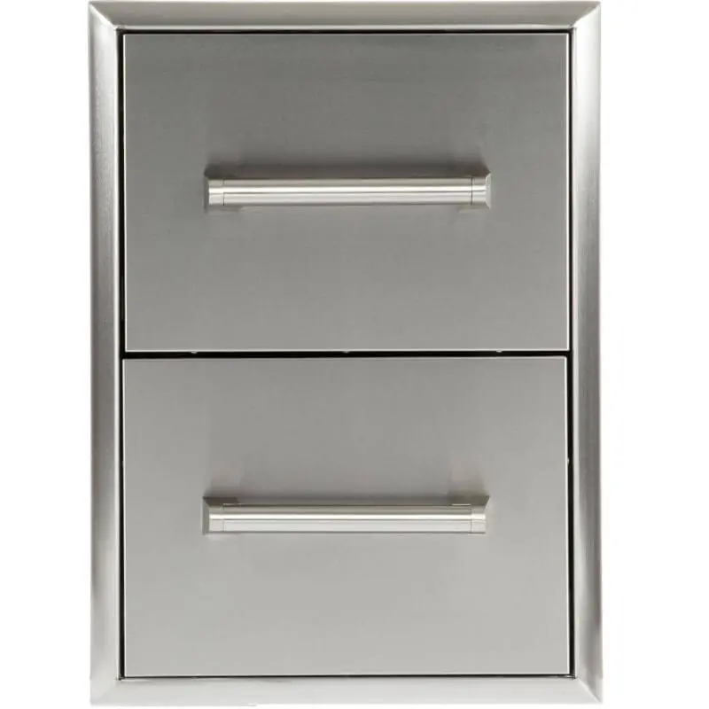 Coyote 16-Inch Double-Compartment Stainless Steel Storage Drawer Cabinet – C2Dc 1