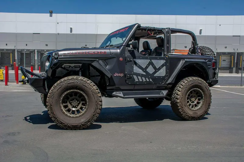 Dv8 Offroad Jl Slider Steps – 2-Door Jeep Wrangler Jl (2018+), Powder-Coated Steel With Integrated Step (Srjl-24) 1