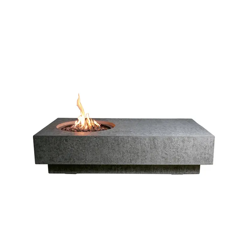 Elementi Metropolis Modern Round Fire Table With Stainless Trim 1