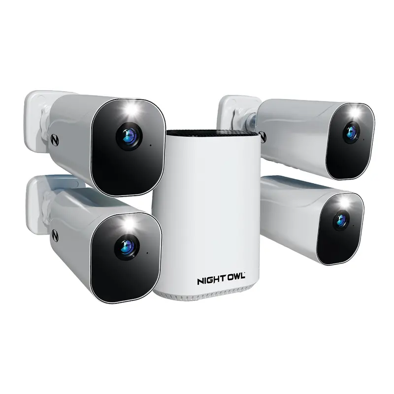 Expandable Wi-Fi Security Hub Kit With 64Gb Microsd Card And Four Wireless 1080P Deterrence Cameras 1