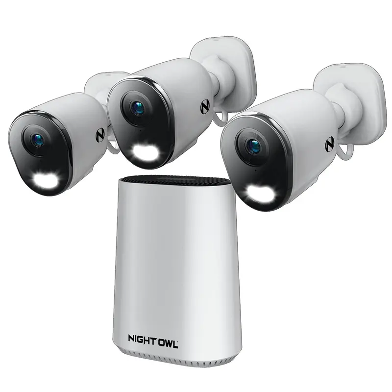 Expandable Wi-Fi Security Hub Kit With 64Gb Microsd Card And Three Plug-In 4K Deterrence Cameras 1