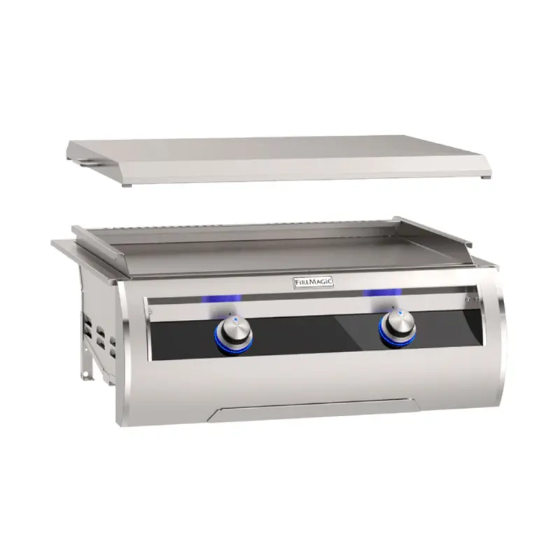 Fire Magic Echelon Diamond 30-Inch Built-In Gas Griddle – Black Glass Panel & Backlit Controls E660I-1T4 1