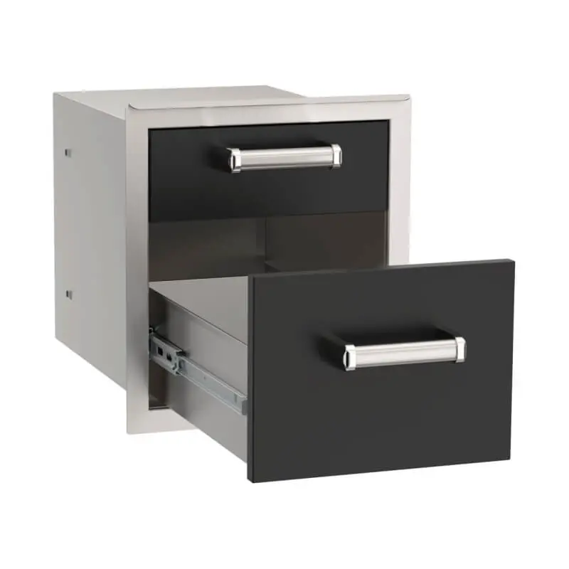 Fire Magic Echelon Flush 14-Inch Black Dual-Access Drawer 1