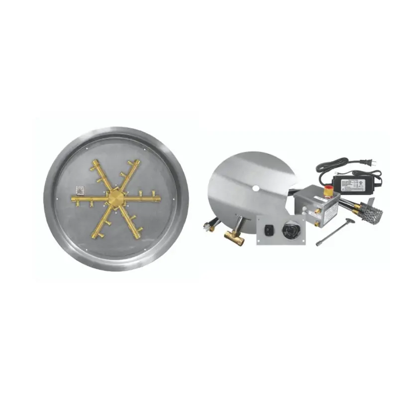 Firegear 25-Inch Round Brass Drop-In Pan Burner With Spur Ignition 1