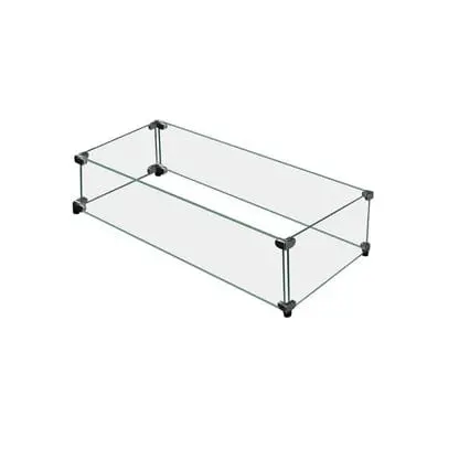 Firegear 77" X 21" Tempered Glass Linear Fireplace Windshield 1