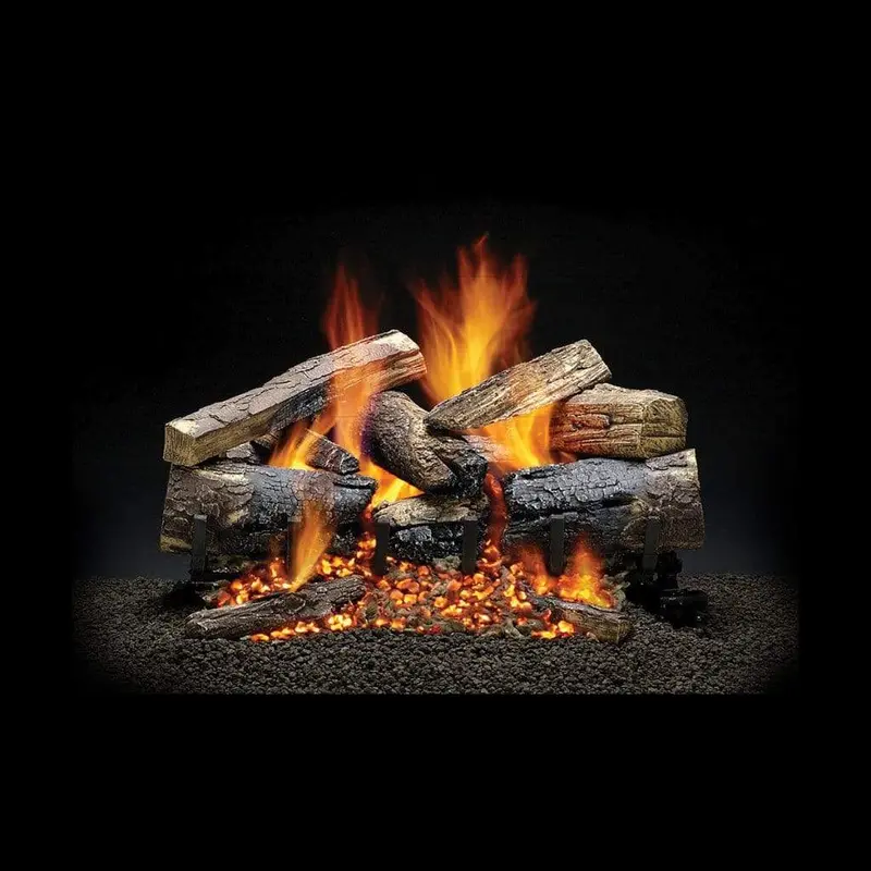 Heatmaster Cherry30 Williamsburg Wild Cherry Vented Log Set – 30-Inch Realistic Gas Logs 1