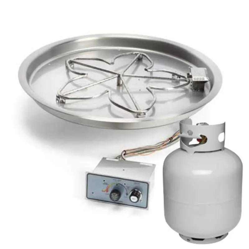 Hpc Fire 13-Inch Round Fire Pit Insert – Flexible Lp Burner With Flame Pan Kit 1