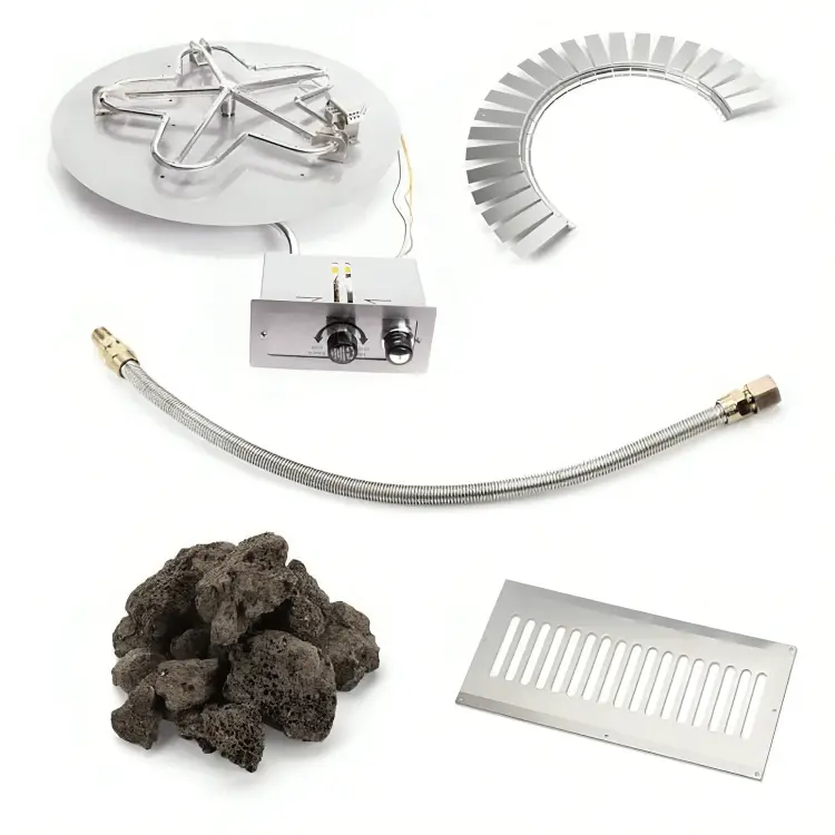 Hpc Fire 14-Inch Round Flat Fppk Hardscape Fire Pit Kit 1